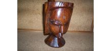 MORTIER ET PILON DE CUISINE EN BOIS SCULPTE ART AFRICAIN 