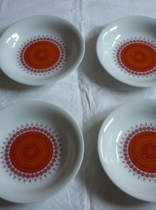 4 assiettes creuses porcelaine vintage winterling