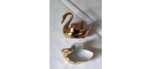 Salière et poivrière cygne en porcelaine de Limoges