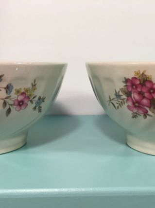 2 bols à déjeuner fleuris