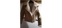 Veste style biker peau retournée