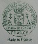 Plat rond dimension 38 cm " Emaux de Longwy "