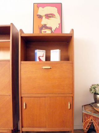 Secrétaire bureau vintage  scandinave 50's