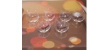 6 verres cognac, medaillon "cognac" en étain