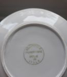 Service café,  nacré et or, véritable porcelaine Italie (motif calèche)