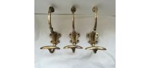 Lot de 3 patères en laiton