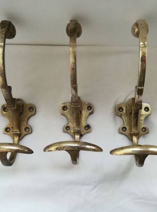 Lot de 3 patères en laiton