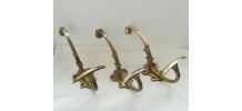 Lot de 3 patères en laiton