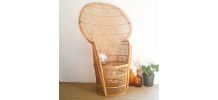 Grand fauteuil Emmanuelle rotin vintage
