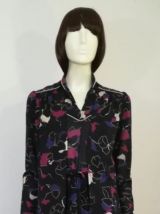 Veste vintage 70ies façon chemisier fin imprimé choc pour fille chic taille 36-38-40