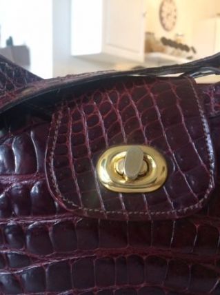 SUPERBE SAC CROCO BORDEAUX femme