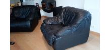 2 Fauteuils cuir noir