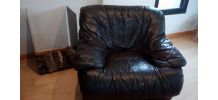 2 Fauteuils cuir noir
