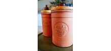 3 pots Terre cuite et Bois