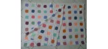 dessus  lit  , plaid  ,  crochet  Ancien vintage