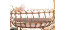 Berceau couffin en rotin vintage années 50
