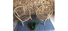 Lot de 2 fauteuils en rotin