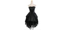 Robe gothique bustier noir brodé Punk Rave