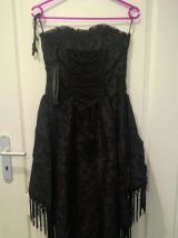 Robe gothique bustier noir brodé Punk Rave