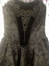 Robe gothique bustier noir brodé Punk Rave