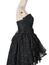 Robe gothique bustier noir brodé Punk Rave
