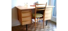 Bureau vintage bois formica style guariche