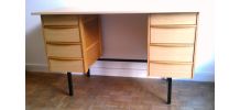 Bureau vintage bois formica style guariche