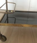 Table roulante métal et plastique vitrifiée