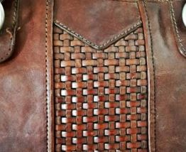 Honorine - Sac cabas vintage en cuir à grandes anses tressés