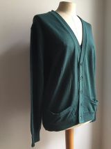 Soledad - Gilet col V vintage fin en laine et à poche 