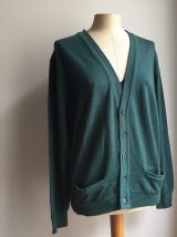 Soledad - Gilet col V vintage fin en laine et à poche 