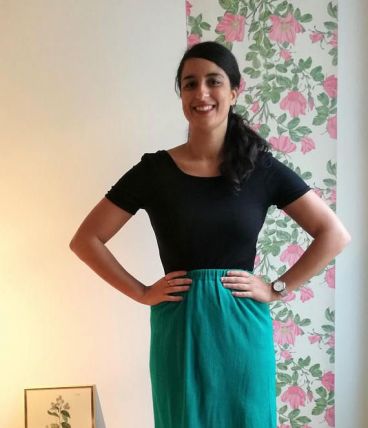 Régine - Jupe vintage taille haute élastiquée laine côtelée