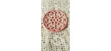 dessous de plat en fonte émaillée rose Vintage