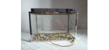 Aquarium ancien en inox et zinc