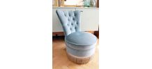 Fauteuil crapaud velours vintage 1950's