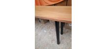 2 consoles bois massifacier noir satine vernis, pied reglabl