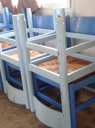 10 chaises bois style 'ferme" à saisr