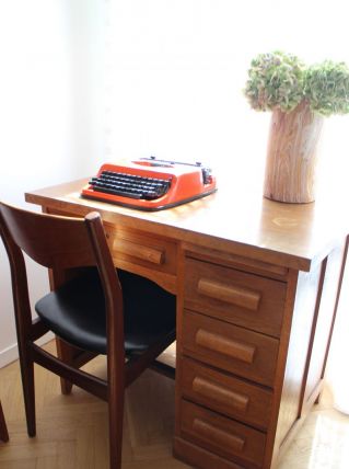 Bureau vintage en chêne 1960's