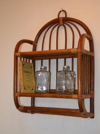 Etagere en rotin vintage