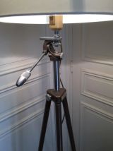 Lampadaire créé s/ancien trépied photo_style loft/atelier