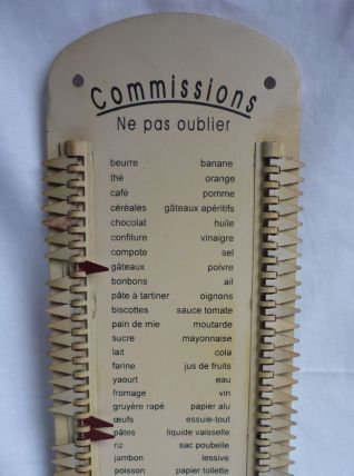 Plaque mémo courses