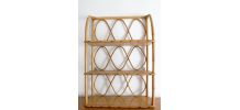 Etagère en rotin vintage des années 70