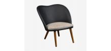 fauteuil en cuir, laine &amp;amp; hêtre