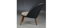 fauteuil en cuir, laine &amp;amp; hêtre