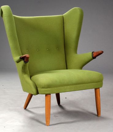 Fauteuil en laine verte