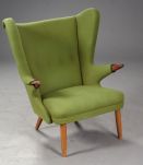 Fauteuil en laine verte