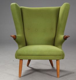 Fauteuil en laine verte