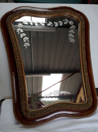 miroir graver vintage 1920