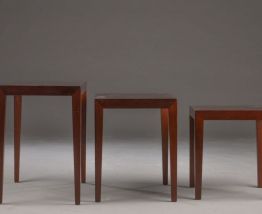 3 Tables gigognes en acajou – Severin Hansen
