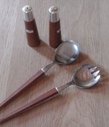 Couverts à salade bois et métal